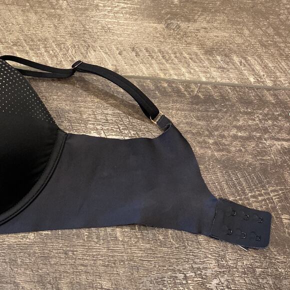 VICTORIA'S SECRET Black Rose Gold Metallic Dot Push Up Bra 34DD - Picture 2 of 5